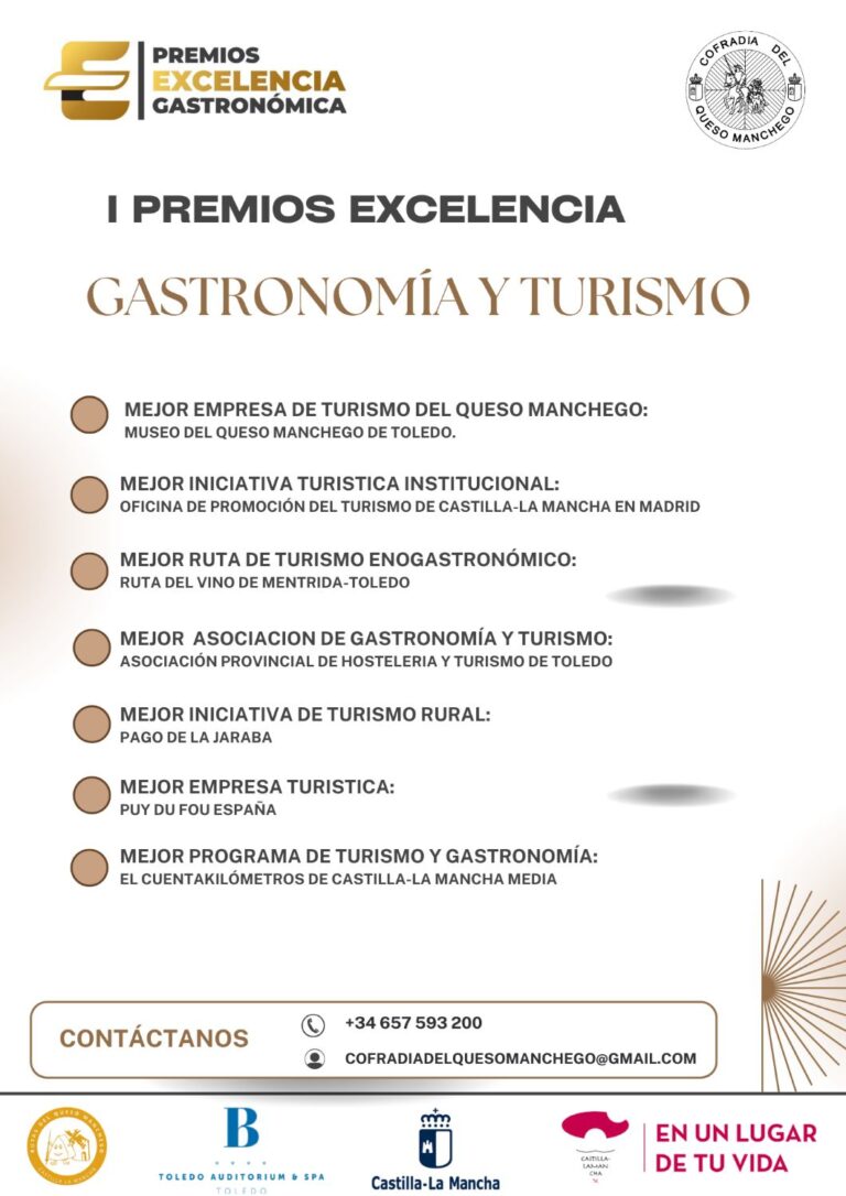 Se conocen los premios excelencia de gastronomía y turismo