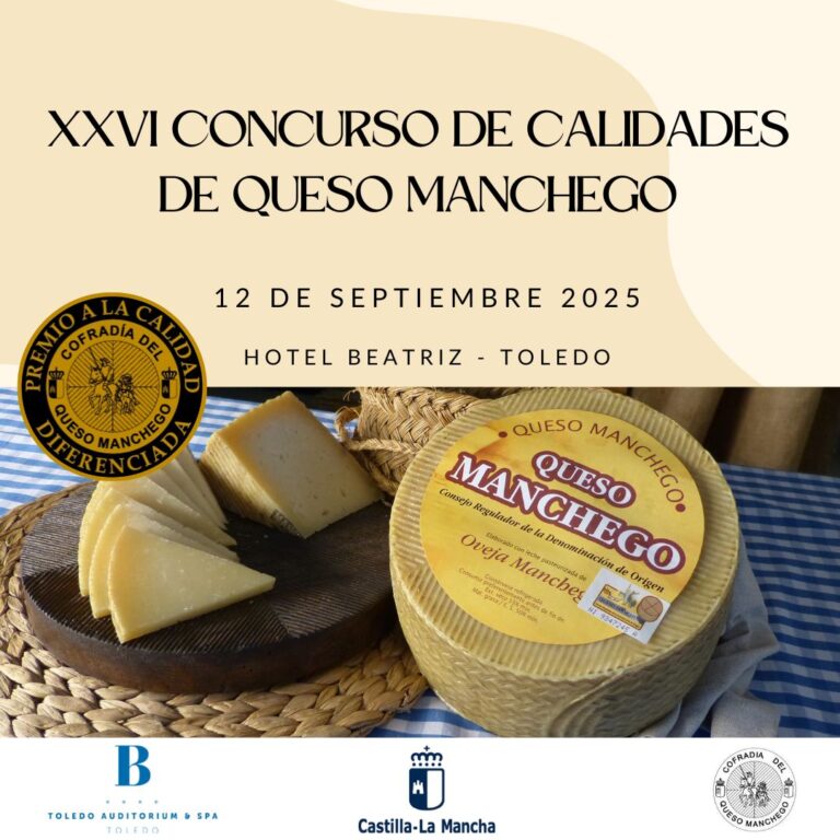La Cofradía del Queso Manchego convoca el 26º Concurso Regional de Calidades en Toledo